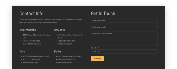 Provides an easy way for visitors to <em>get in touch</em>